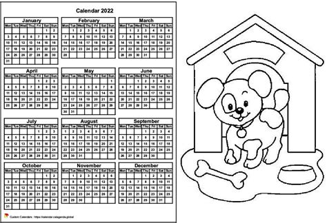 calendar   color annual format landscape  children