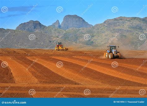 land levelling stock photo image  farmland mechanical