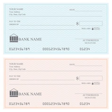 Blank Bank Checks Or Cheque Book Vector Illustration