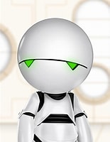 Image result for marvin the paranoid android. Size: 155 x 200. Source: wallpapersafari.com