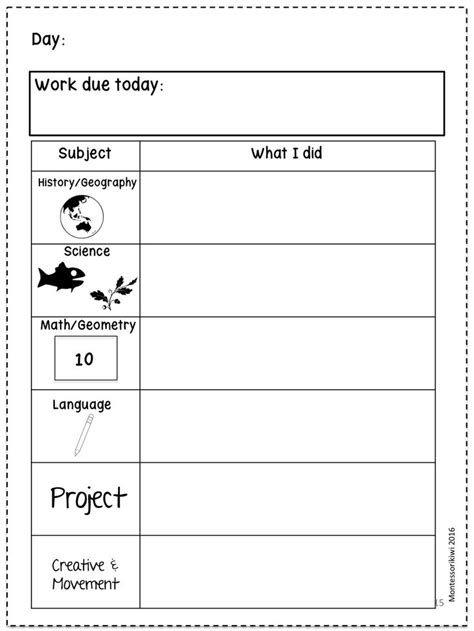 montessori work plans editable   plan montessori elementary