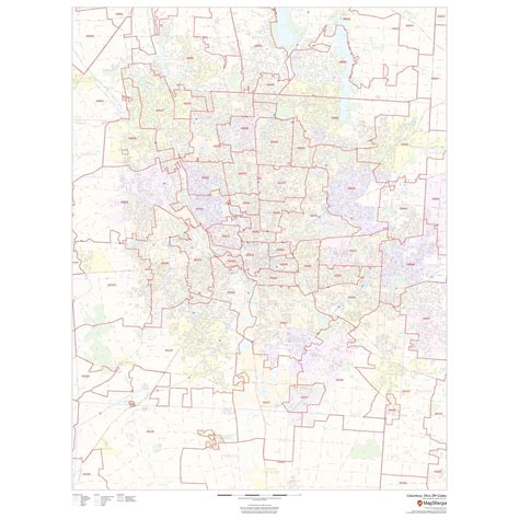 Columbus Ohio Zip Codes The Map Shop