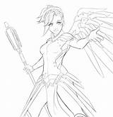 Overwatch Mercy Lineart Mleth Favourites Add sketch template