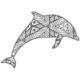 Coloring Geometric Pages Dolphin Animal Book Just Printable Thecottagemarket sketch template