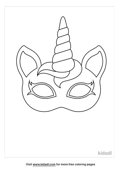 unicorn mask template coloring page  unicorns coloring page
