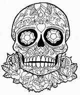 Skulls Colouring Sugar Pages Print Skull Tattoo Fun Coloring sketch template