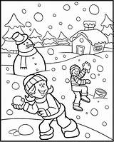 Winter Coloring Pages Snowball Printable Kids Ausmalbilder Fight Holiday Pdf Wonderland Drawing Kinder Für Clothes Clothing Sports Color Preschool Preschoolers sketch template