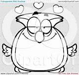 Infatuated Owl Chubby Outlined Coloring Clipart Cartoon Vector Thoman Cory sketch template