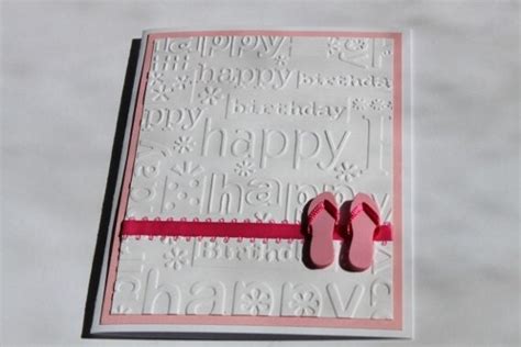flip flop birthday card pink white