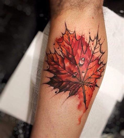 Watercolor Maple Leaf Tattoo Tattoos Maple Tree Tattoos