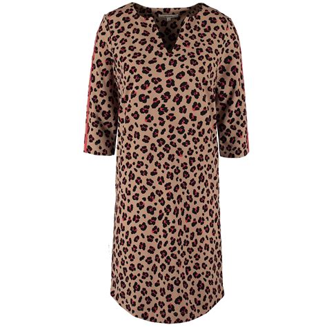 jurk met panterprint  garcia jurk  safari brown