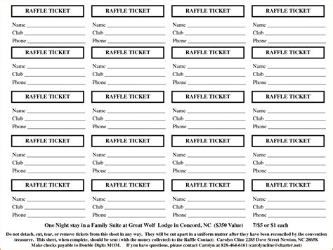 printable raffle ticket template  printable