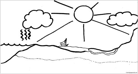 water cycle  coloring page  printable coloring pages
