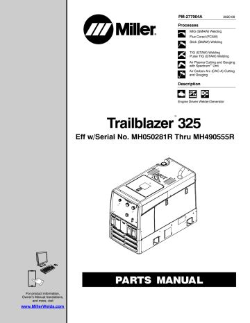 miller trailblazer  part manual manualzz