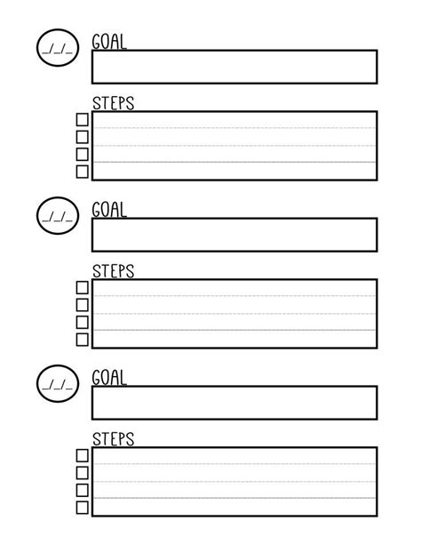 printable goal setting worksheet planner  graffical muse