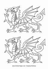 Dragon Welsh Templates St Activity Colouring David Pages Village Explore sketch template
