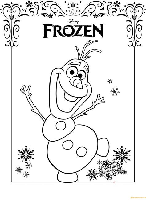friendly olaf frozen coloring page  printable coloring pages