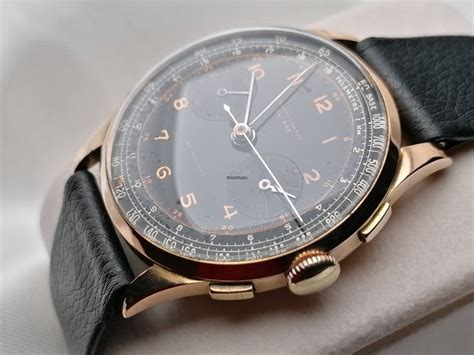 chronographe suisse cie chronograph suisse  solid gold    sale   private