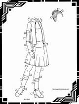 Paper Doll Coloring sketch template