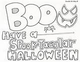 Halloween Coloring Boo Pages Doodle Alley sketch template