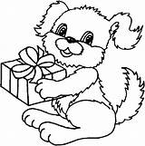 Coloring Puppy Dogs Pages Cute Present Color Dog Print Animals Doggie sketch template