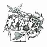 Tattoo Poker Cards Designs Tattoos Playing Poker1 Angel Unique Tattoowoo sketch template