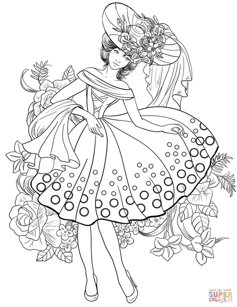 american woman   coloring page  printable coloring pages