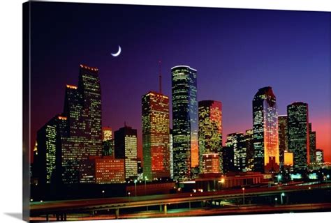 houston skyline  night texas photo canvas print great big canvas