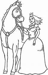 Princess Coloring Horse Purplekittyyarns Princess3 sketch template