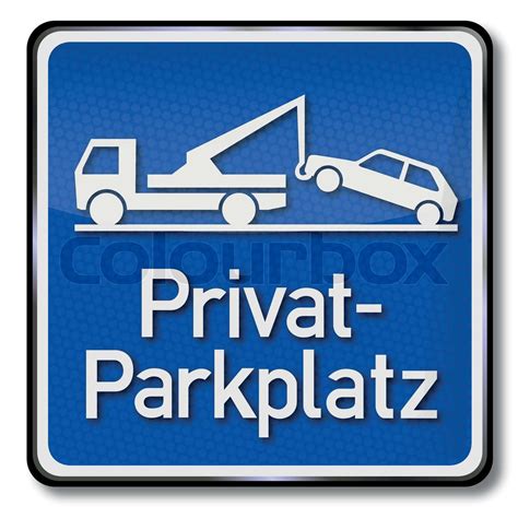 blaues privatparkplatz schild stock vektor colourbox