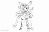 Coloring Angewomon Pages Digimon Kids Printable sketch template