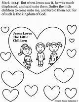 Coloring Jesus Loves Children Little Pages Sunday School God Preschool Kids Bible Another Lesson Lessons Craft Print Crafts Valentine Enemies sketch template