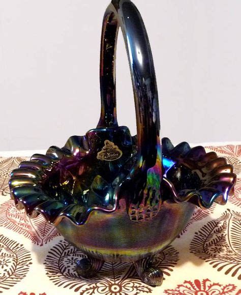 Vintage Fenton Glass Candle Holder Blue Fention Glassware Pinterest