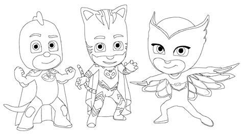 pj masks coloring pages getcoloringpagescom