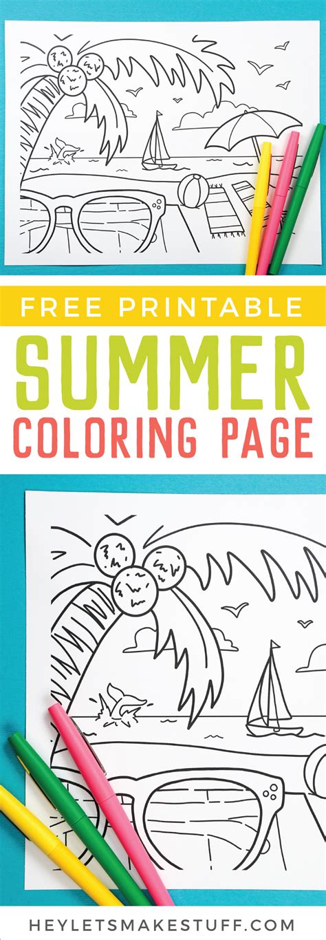 printable summer coloring page hey lets  stuff