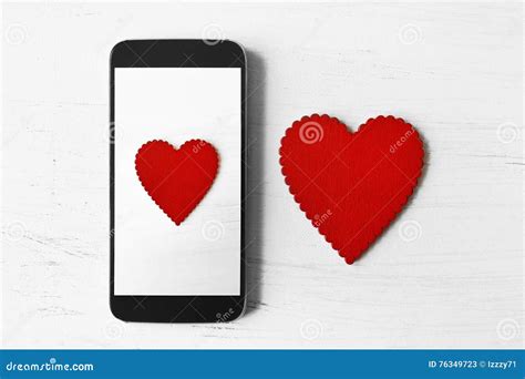 picture  heart  smart phone stock image image  connection gift