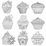 Cupcake Erwachsene Colorear Originaux Muffins Malbuch Fur Adulti Assortiment Adulte Justcolor Neuf Warhol Kuchen 123rf Zendoodle Coloriages sketch template