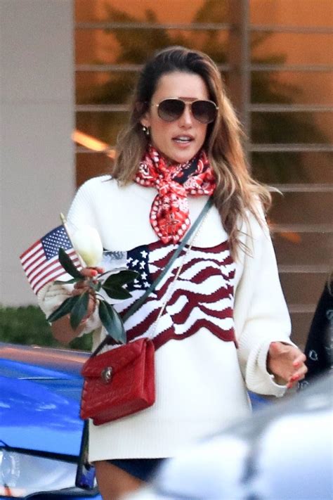 Alessandra Ambrosio Wearing American Flag Sweater While