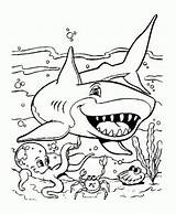 Coloring Sharks Pages Kids Shark Color Fish Print Printable Animals Animal Octopus Crab Funny Adult Children Justcolor sketch template