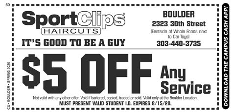 Sport Clips Campus Cash Coupons A Web Coupon Brought