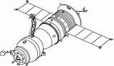 Space Soyuz Spacecraft Satellit Sketch Spaceship Satelit Sketsa Raumstation Pixabay Weltall Satelites Espacio Raketen Ausmalbild Ruang Satelite Picpng Malvorlage Satélite sketch template