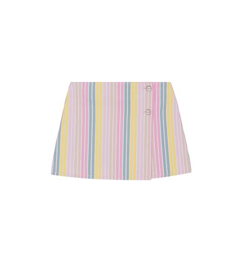 ganni multicolour stripe denim mini skirt clothing anna nina
