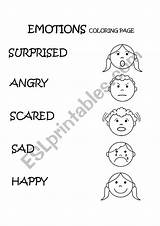 Coloring Feelings Emotions Worksheet Worksheets Vocabulary Preview sketch template