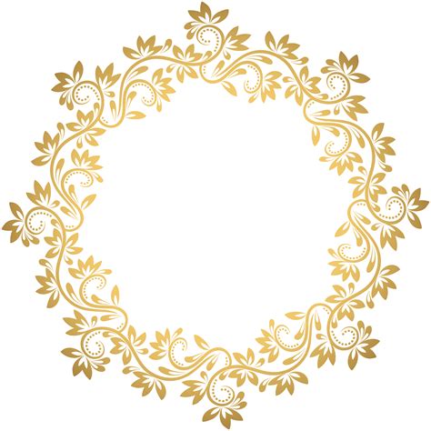 gold border frame transparent clip art image french pattern