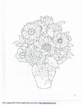 Coloring Dover Floral Bouquets Book Flowers sketch template