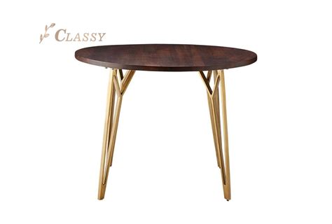 design wood dining table  gold legs furniture