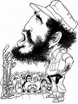 Castro Fidel Cartoon Clipart Vector Domain Public Clipground Big High sketch template