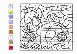 Color Coloring Number Numbers Pages Printable Zebra Car Wonder sketch template