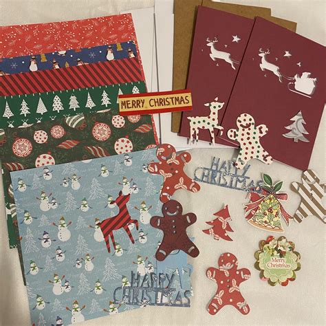 card making kit diy christmas craft kit christmas card pack etsy