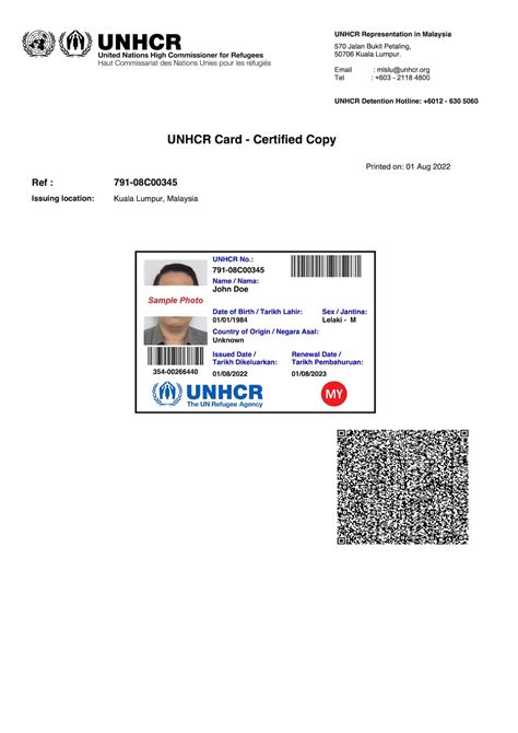 unhcr documents refugee malaysia